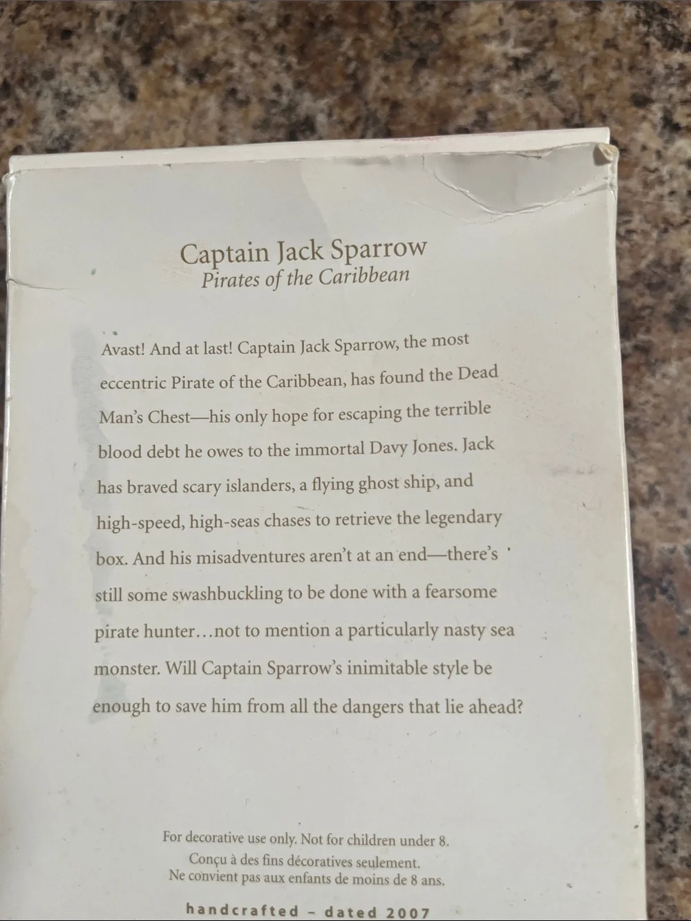 Hallmark Keepsake Captain Jack Sparrow Ornament - 2007 NIB